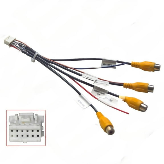 2025-17 12 pin 360 panoramic android large screen retrofit cable for car audio and video adapter harness