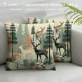 thumbnail image 3 of JEUXUS  Howling Wolf Pillow Covers,Rustic Moose Deer Antlers Cushion Cases,Southwest Aztec Printed Square Pillow Cases ,Bohemia Hunting Animal Throw Pillow Covers Home Office Decor, 3 of 5