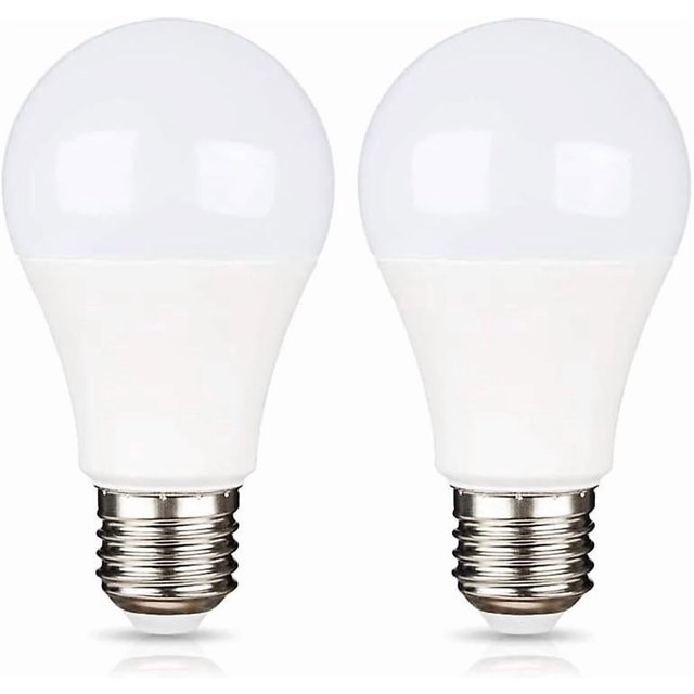 E27 9W 220V LED Cool White 6500K for Camping, 75W Halogen Equivalent, AC DC 12 Volt 24 Volt E27 LED Bulb for Solar Panel/Garage/Garden, Non-dimmable