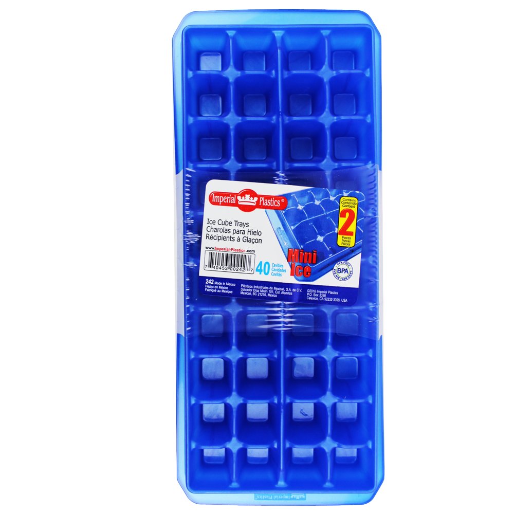 Pack of 2 Imperial Plastics 40Mini Ice Cube Tray BPA Free Pearl Ocean