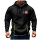 thumbnail image 2 of Sudadera con capucha para hombre, con estampado de bolsillo, media cremallera, cordón ajustable, informal, deportiva, de manga larga, blusa de poliéster, 2 of 5