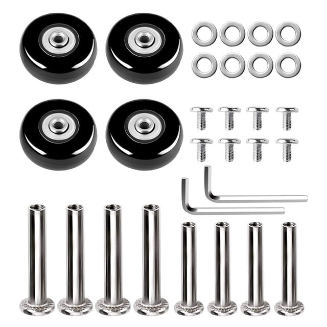 GAXIRE 1 juego de ruedas para maletas, ruedas silenciosas para carrito, ruedas giratorias para carrito