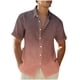 thumbnail image 2 of Camisas de Manga Corta de Botón para Hombre, Blusa de Moda Casual de Impresión de Gradiente de Cuello de Vuelta Hecha de 95% Poliéster 5% Spandex para el Verano, Camisas de Verano para Hombre, 2 of 5