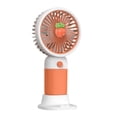 thumbnail image 2 of PoyoKee Portable Fan, 3 Speeds Adjustable Tilt Mini Handheld Fan, Quiet Usb Rechargeable Desk Fan for Outdoor Travel Essentials Makeup, 6" , Orange, 2 of 8