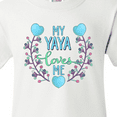 thumbnail image 4 of Inktastic My Yaya Loves Me with Hearts and Flowers Youth T-Shirt, 4 of 5