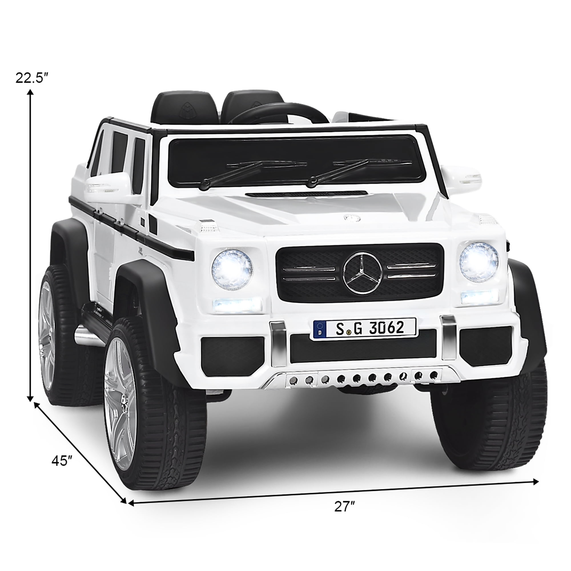 Gymax 12V Licensed Mercedes-Benz Kids Ride On Car RC Motorized Vehicles w/ Trunk White