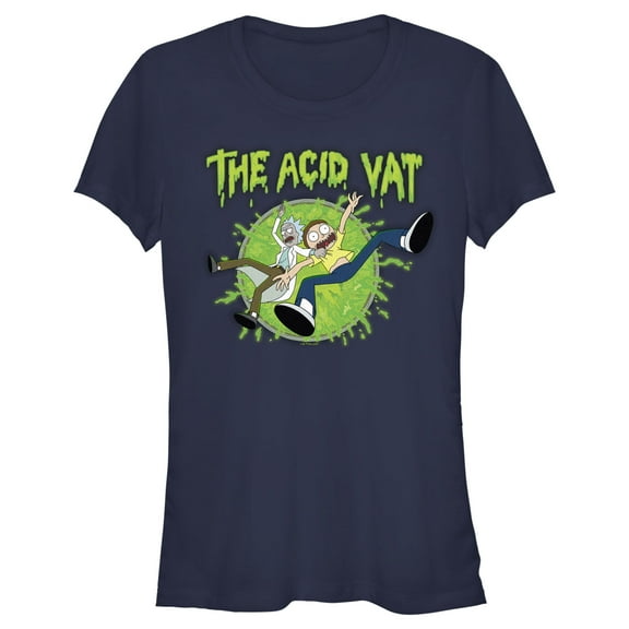 Junior's Rick And Morty The Acid Vat Graphic Tee Navy Blue 2X Large