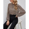 thumbnail image 3 of Women Spring T Shirt Collar Button Comfortable Easy To Match Fashinable Squared Plaid Women Casual Top  for Girls for Travel ANGGREK Otros, 3 of 6