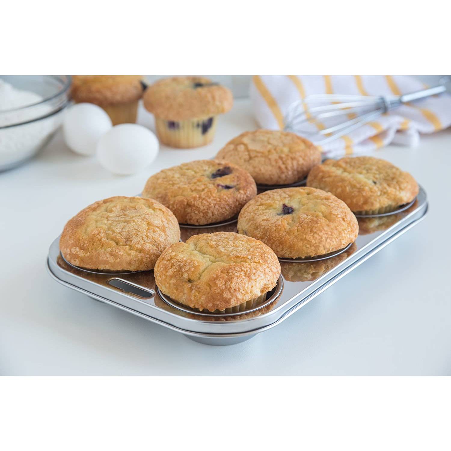 Fox Run 6 Cup Nonstick Stainless Steel Muffin Pan, 1.25 in Diameter Cups - image 2 of 2