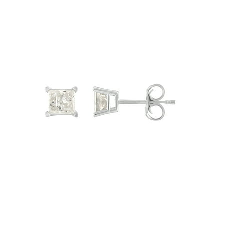 Imperial 1/5Ct TDW Diamond 10K White Gold Solitaire Stud Earrings