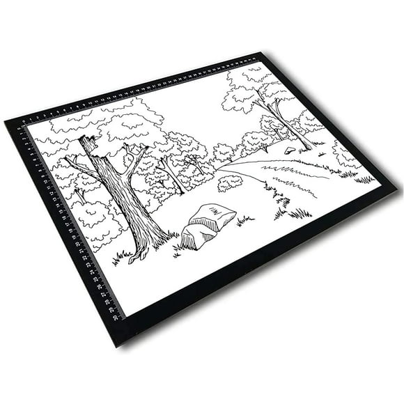 Ultra-Thin Portable Tracing Light Box, Portable LED Light Box Tracer Dimmable Brightness Thin Artcraft Tracing Light Pad Box 5D Diamond Painting Artists Drawing Sketching Animation Stencilling,A4