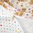 thumbnail image 4 of Homewish Kawaii Golden Retriever Twin Duvet Cover,Flower Leaf Twin Bedding,Cream,Polkadot Reversible,2 Pieces,1 Duvet Cover and 1 Pillowcase, 4 of 6