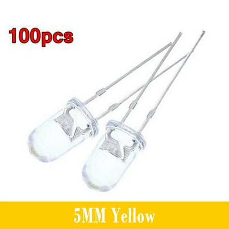 

100PCS Super Bright LED 5mm Red/Blue/Green/White/Yellow LED Transparent Bulb