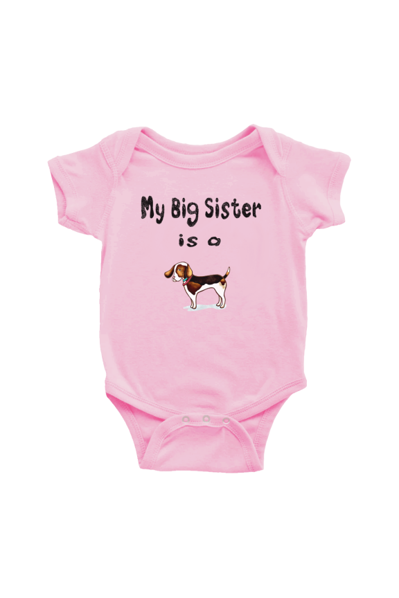 My Big Sister Is A Treeing Walker Coonhound Dog Cute Baby Clothing Bodysuits Boy Girl Unisex