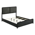 thumbnail image 2 of Cavy Queen Size Bed, Channel Tufted Upholstered Headboard, Black Gray, 2 of 9