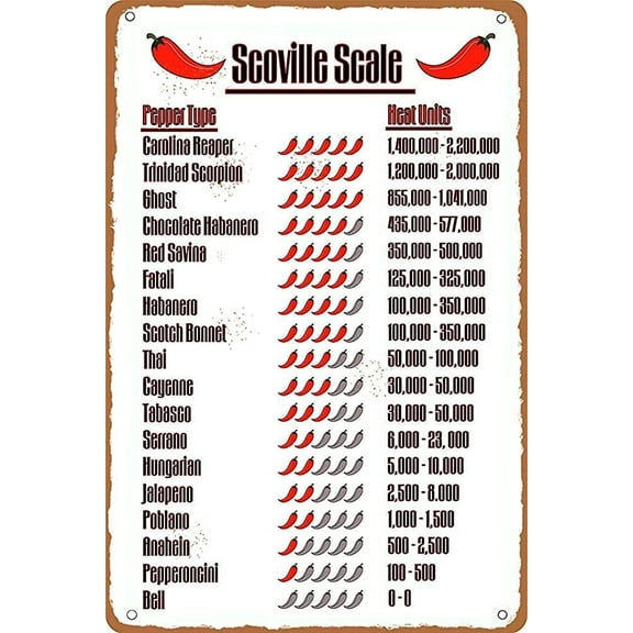 Pepper Knowledge Scoville Scale Pepper Type Poster Kitchen Home Decor Room Club Wall Decoration Posters
