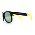 thumbnail image 6 of Kush Classic Matte Sport Horn Rim Plastic Color Mirror Sunglasses [Black Yellow - Yellow Mirror], 6 of 8