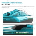 thumbnail image 4 of 2.4GHz Remote Control Boat with LED Light Electric Racing Boat Outdoor Pool Lake Boat with Night Light Water Sensor Switch Low Battery Reminder Suitable for Kids and Adults Gift, 4 of 8
