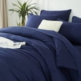 thumbnail image 3 of Davulos King Size Comforter Set 7 Pieces ,Blue Bed in a Bag King , All Season Bedding Set with Comforter, Flat Sheet, Fitted Sheet, Pillowcases & Shams, 3 of 8