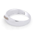 thumbnail image 3 of AFFY 1/4 Carat Round Brown Natural Diamond Men's Band Ring 14K White Gold Over 925 Sterling Silver, 3 of 5
