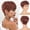 Copper Red, variant on Layered Pixie Cut Wigs Synthetic Short Ombre Gray Wavy Grey to Black Glueless Wig for Women with Bangs