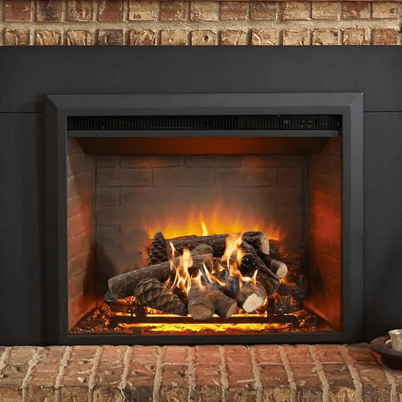 Buytoshop 9 Pcs Gas Fireplace Logs Set, Heat Resistant Realistic Ceramic Wood Logs for Indoor or Outdoor Firepit