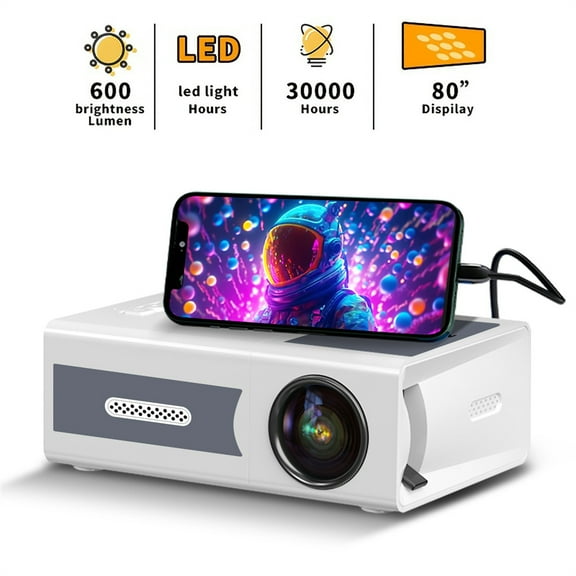 AZXY Portable Projector,Clearance Projector,Mini Projectors on Sale,4k Led Wifi Smart Movie Projector Bluetooth Home Theater for Outside,Compatible with Phone Tv Iphone android Hdmi Laptop