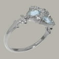thumbnail image 3 of LBG British Made 18k White Gold Real Genuine Diamond & Aquamarine Womens Statement Ring - 33 size options - Size 8.25, 3 of 6