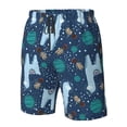 thumbnail image 6 of Uemuo Alpaca Astronaut in Space Pattern Men's Swim Trunks Hawaiian Beach Bathing Suit Swimsuits Beach Quick-Dry Shorts with Pockets-X-Large, 6 of 9