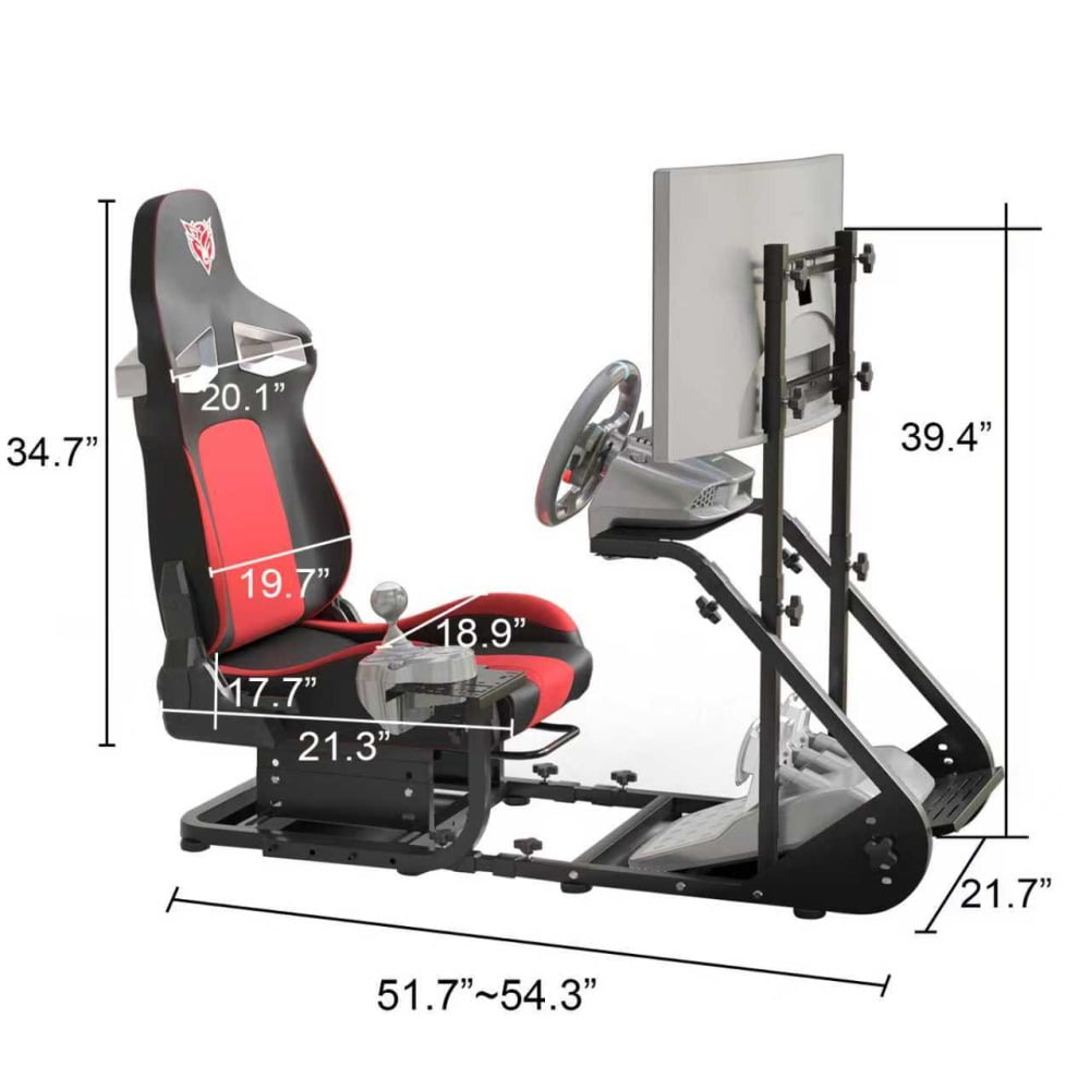 Enhanced and Stable Racing Wheel Cockpit for Fanatec, PXN, Thrustmaster, and Logitech Adjustable Driving Simulators, Excluding Handbrake, Pedals, and Monitor