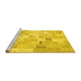 thumbnail image 2 of Ahgly Company Machine Washable Indoor Square Patchwork Yellow Transitional Area Rugs, 3' Square, 2 of 4