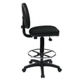 thumbnail image 2 of Economical Black Fabric Drafting Chair with Chrome Teardrop Footrest, 2 of 4