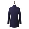 thumbnail image 4 of XMMSWDLA 2022 Clearance Men Tops Solid Color en Cloth Button Lapel Overcoat Jacket, 4 of 8