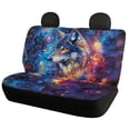 thumbnail image 5 of Chririnla Galaxy Wolf Pattern Bench Seat Covers for SUV, 2pcs Stretch Car Seat Cover Non-Slip Scratch Proof Car Rear Seat Covers, 5 of 7