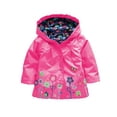 thumbnail image 2 of LIJCC Toddler Baby Girls Boys Waterproof Windbreaker Outerwear Jacket Floral Printed Coat Hooded Raincoat Windproof Warm Outwear Button Winter Fall Rainy Jacket, 2 of 3