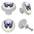 thumbnail image 4 of HemaKayy 4 Pack 1.37" Decorative Cabinet Knobs - Glow in the Dark - Durable ABS & Glass - Easy Installation - Versatile Usage - Enhance Home, Kitchen Decor - Painted Colorful Butterfly, 4 of 7