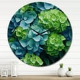 thumbnail image 3 of Designart "Emerald Blooms Green Blue Hydrangea" Floral Oversized Wall Clock, 3 of 5