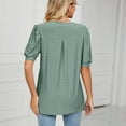 thumbnail image 4 of JeashCHAT Tshirts Shirts for Women Women's V- Neck Hollow Out Recreational Short Sleeve Tops, 4 of 6
