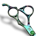thumbnail image 5 of Juego de tijeras profesionales para cortar y entresacar el cabello, tijeras de barbero de acero inoxidable 440C de 15 cm, color verde., 5 of 5