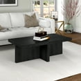 thumbnail image 3 of Evelyn and Zoe Elna Contemporary Wide Rectangular Wood Coffee Table, Black Grain, 3 of 7