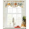 thumbnail image 3 of Thanksgiving Fall Pumpkin Maple Leaf Short Window Curtain Adjustable Tie Up Valance for Living Room Kitchen Window Drapes, 3 of 6