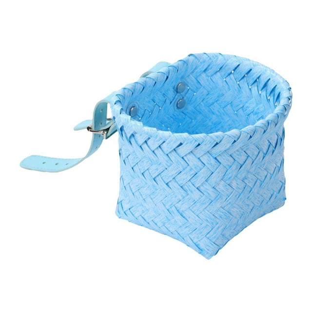Almencla Panier de Vélo pour Enfants Accessoires de Vélo Décoration Compacte Panier de Rangement Fait à la Main Bleu