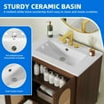 thumbnail image 4 of Dextrus 24" Bathroom Vanity with Sink, Freestanding Wooden Cabinet Vanity with Soft-Closing Door, Brown, 4 of 10