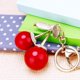 thumbnail image 3 of Llavero de metal con forma de cereza con incrustaciones de diamantes para coche, llavero con colgante para bolso de mujer, regalos creativos coreanos para empresas, 3 of 6