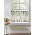 thumbnail image 4 of Sage Green 2 Panel Kitchen Curtains for Small Windows, Eucalyptus Leaves Bathroom Tier Curtain, Short Window Treatment for Bedroom/Living Room 55"x36", 4 of 6