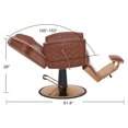 thumbnail image 3 of BarberPub Reclining Barber Chair, Two Sides Levers Salon Chair, Faux Leather, 3 of 11