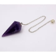Harmonize Amethyst Stone Cone Faceted Pendulum Dowsing Reiki Healing Crystal Gemstones Gift Spiritual