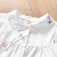 thumbnail image 3 of vdgthytj Girls Summer Button down Shirt Lace Trim Floral Embroidered Lapel Short Sleeve Tee Top Kids Clothes 3-12 Years, 3 of 7