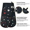 thumbnail image 2 of Yayeee Double Oven Mitt Kitchen Heat Resistant Baking 35" x7" Quilted Glove, Blue Stars Pattern, 2 of 6