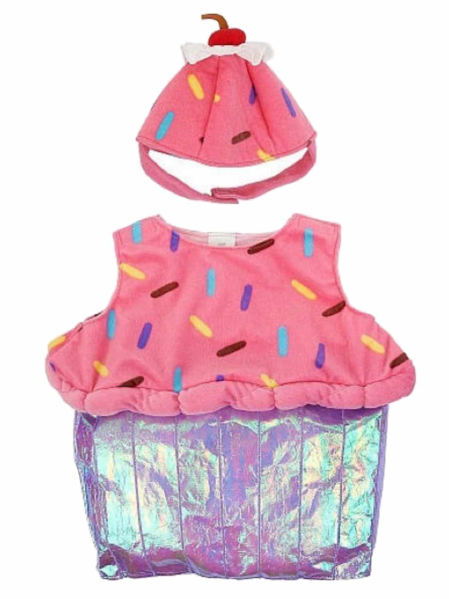 Infant Girls Pink Sprinkle Cupcake Halloween Costume Dress With Hat